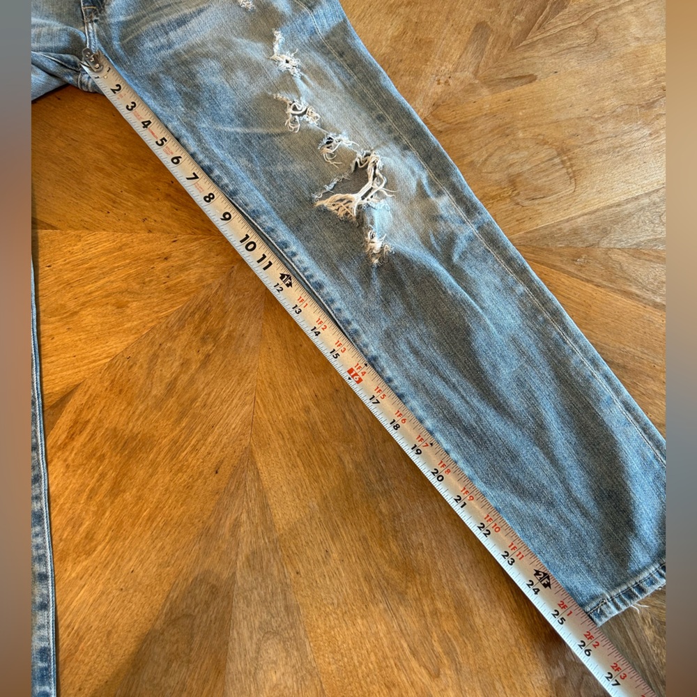 AG Adriano Goldschmied Ex‑Boyfriend Slouchy Slim AG‑ED Distressed Torn Jeans 24R - Picture 11 of 13